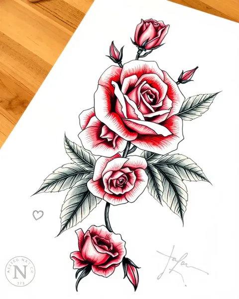 Diseño de tatuaje de rosas para inspiración de arte corporal en la muñeca