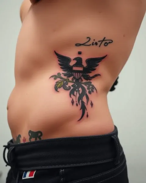 Diseño de tatuaje en el área del abdomen