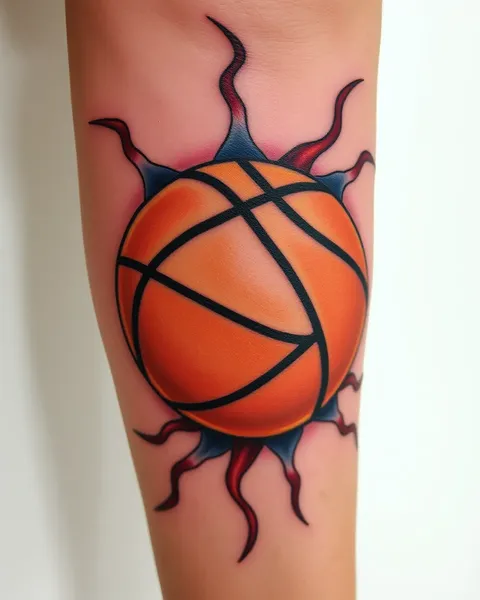 Diseño de tatuaje personalizado de baloncesto para arte personalizado