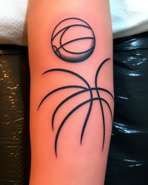 Diseño de tatuaje único de concepto de baloncesto