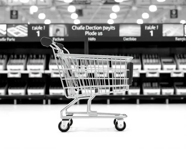 Diseño gráfico de cesta de compras en blanco y negro PNG