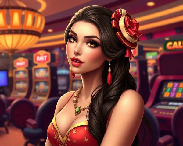 Diseño gráfico de chica de casino hermosa en PNG