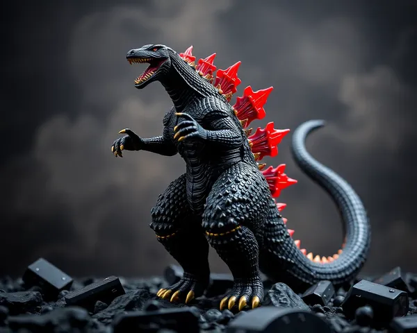 Diseño gráfico de juguete de Godzilla de Shin en formato PNG