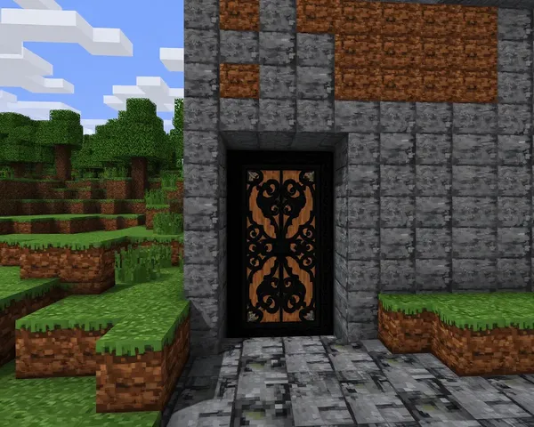 Diseño gráfico de puerta de hierro de Minecraft en formato PNG