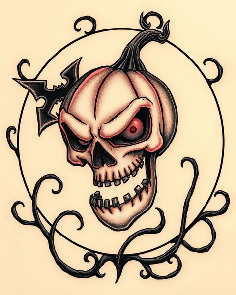 Diseños de Tatuaje de Calabaza de Halloween para Inspiración de Decoración