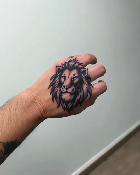 Diseños de Tatuaje de León en la Mano Únicos para Hombres