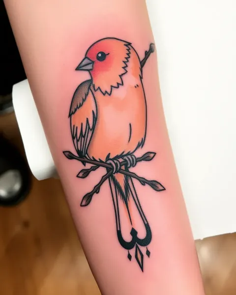 Diseños de Tatuaje de Pájaro Pequeño con Simple pero Audaz