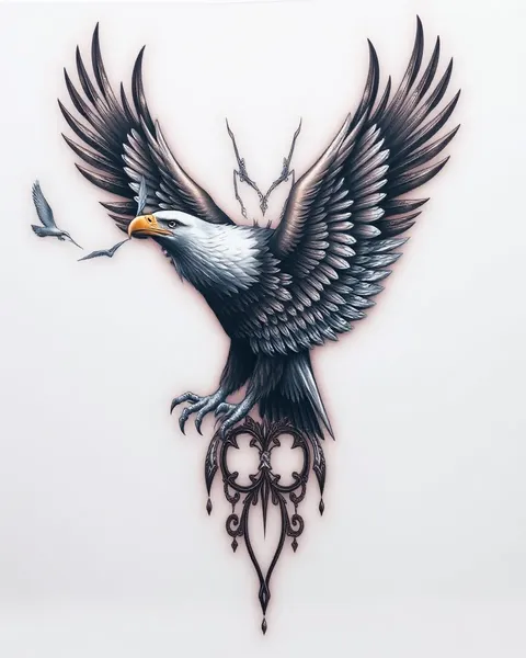 Diseños de Tatuaje de Águila Elegante para Brazo y Espalda