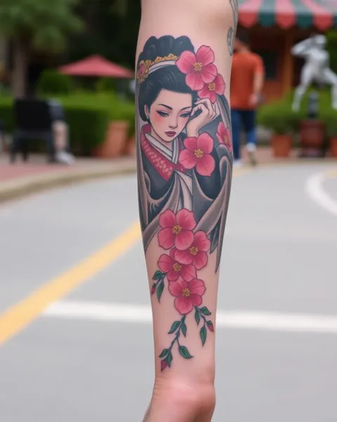 Diseños de tatuaje de cerezo japonés hermoso