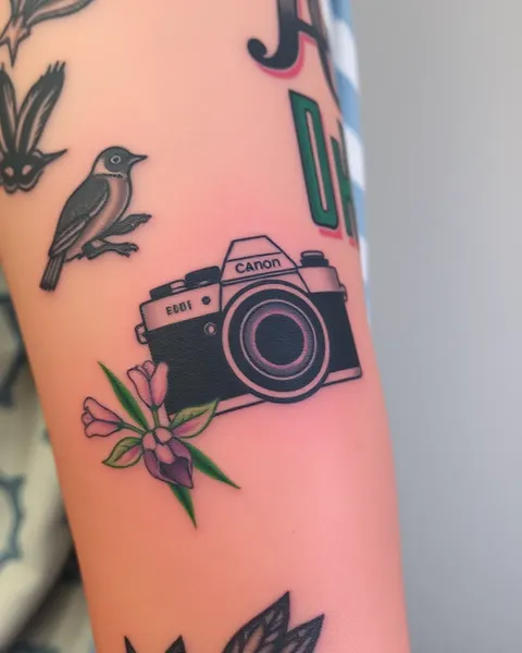 Diseños de tatuaje de cámara inspirados en la fotografía