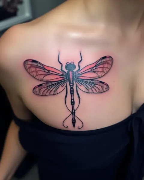 Diseños de tatuaje de dragonfly elegante: inspiración de arte corporal única