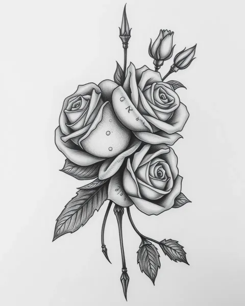 Diseños de tatuaje de rosas para arte corporal de hombro