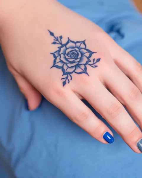 Diseños de tatuaje de tinta azul para estilo minimalista