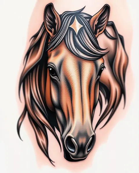 Diseños de tatuaje ecuestre con símbolos de caballo