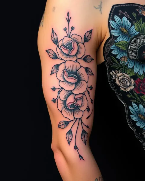 Diseños de tatuaje floral masculino únicos para inspiración