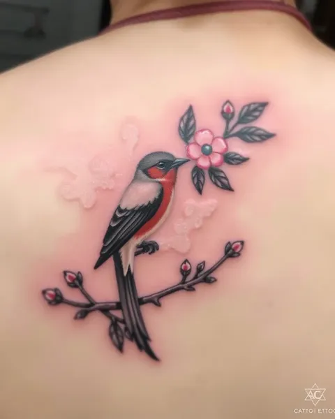 Diseños de tatuajes de ave hermosos para cuerpos de mujeres