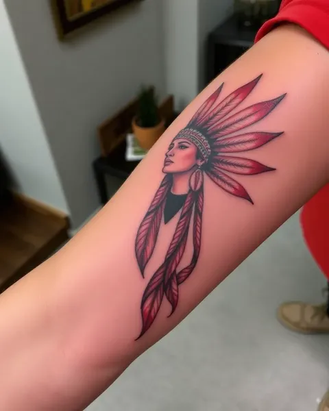 Diseños de tatuajes rojos únicos para hombres y mujeres indios