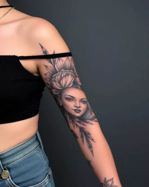 Diseños y ideas de tatuajes en brazo femenino