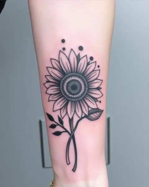 Diseños únicos de tatuaje de girasol para arte corporal