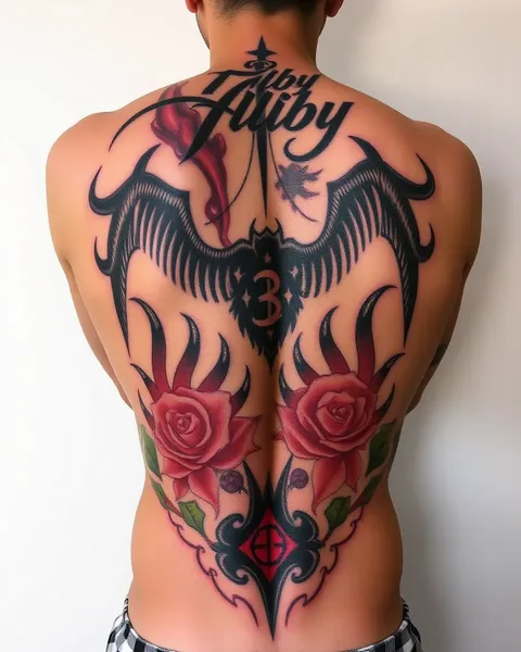 Diseños únicos de tatuajes en la espalda de Darby Allin