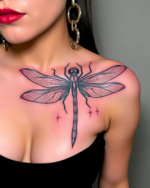 Dragonfly tatuajes elegantes: inspiración de arte corporal hermoso diseño