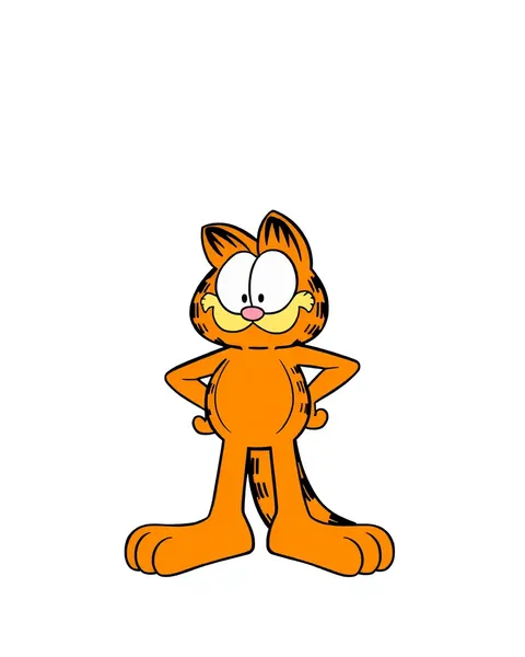 Ejemplo de ilustración de personaje de Garfield en dibujos animados