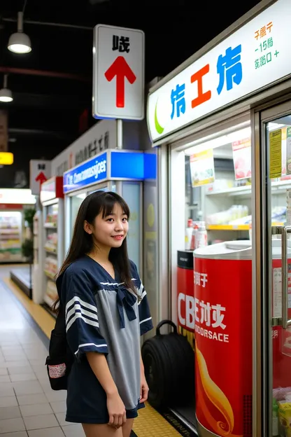 El Alto de la Tienda de Convenience de la Chica de la Escuela Secundaria