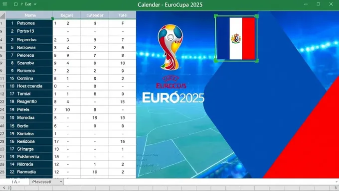 El Calendario de la Euro 2025 en Excel se Lanzará Pronto