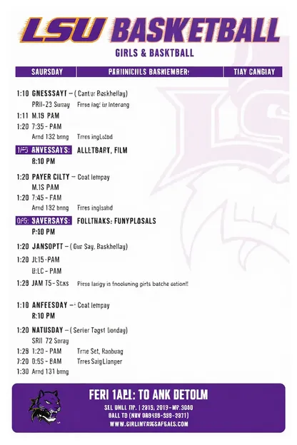 El Horario de Baloncesto Femenino de LSU Presenta Partidos de Conferencia Duros