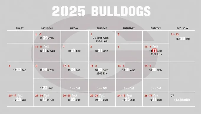 El Horario de Georgia Bulldogs 2025 en PDF, Disponible Ahora