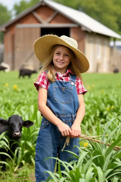 El amor de la niña granjera por los animales