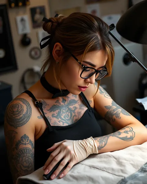 El arte de artistas de tatuajes femeninas