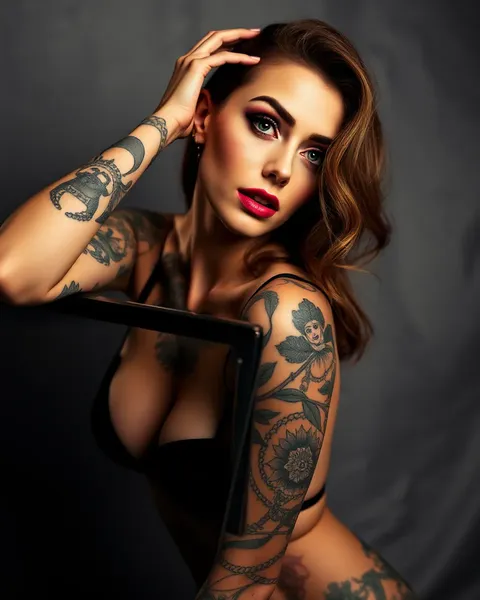 El arte de tatuaje de la dama sexy es una obra de arte