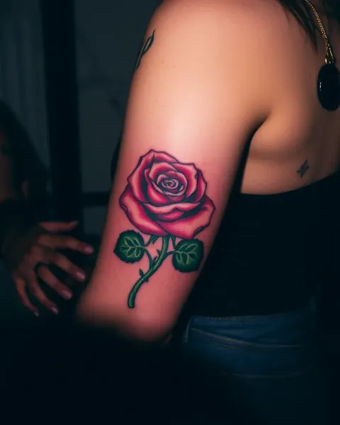 El atractivo de un diseño de tatuaje rosé hermoso