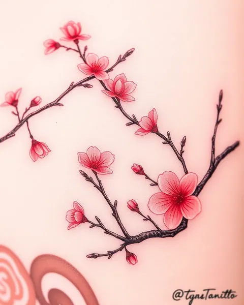 El belleza del tatuaje de cerezo en flor y su simbolismo