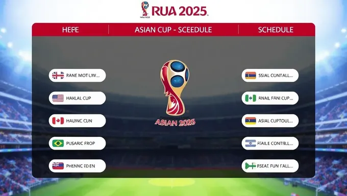 El calendario de la Copa Asiática 2025 se transmitirá en vivo