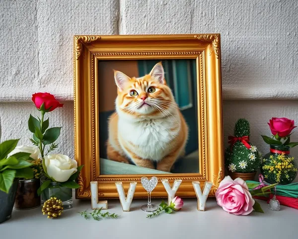 El marco de la imagen del gato es un homenaje tributo