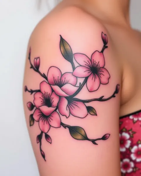 El significado detrás del diseño de tatuaje de flor de cerezo hermosa