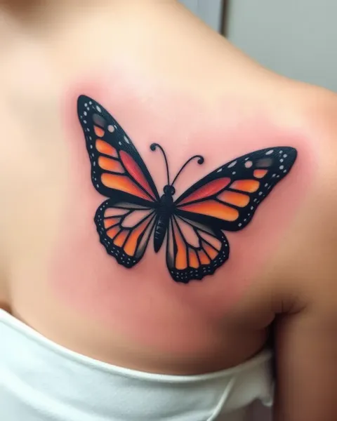 El tatuaje de mariposa simboliza la metamorfosis y la transformación