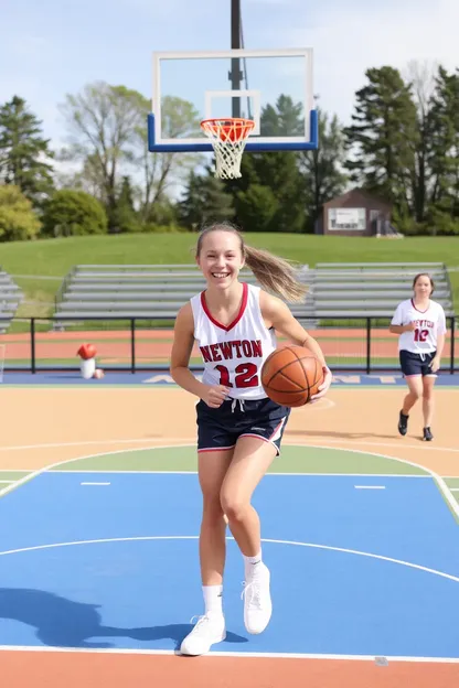 Equipo de baloncesto de Newton Girls construyendo lazos fuertes