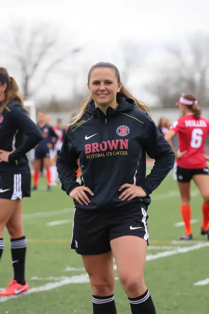 Equipo de fútbol femenino marrón bajo la dirección de Rebecca Seigel