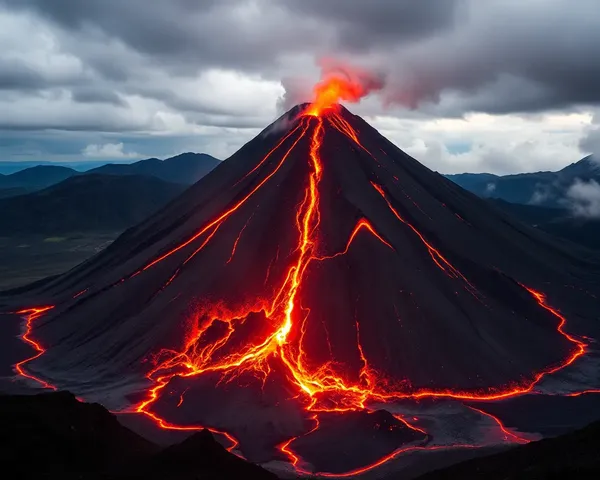 Erupción volcánica en alta definición, imagen PNG