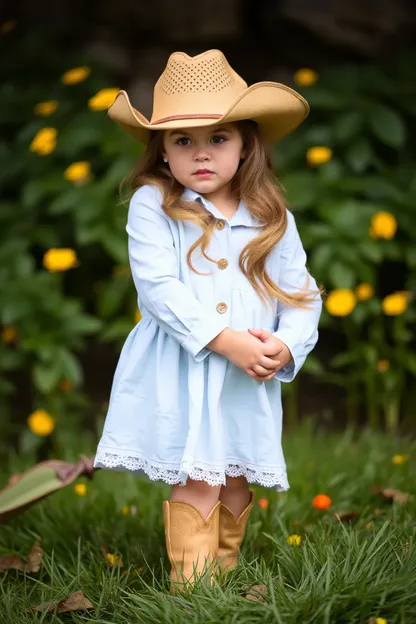 Estilo de niña con botas de cowboy y falda