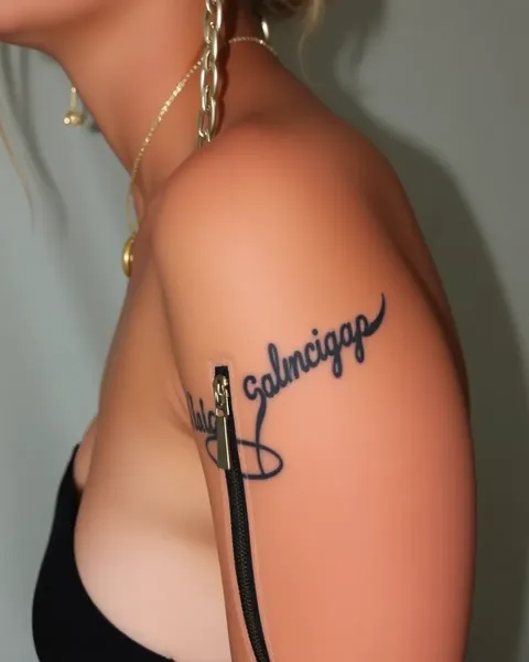 Estilo de pieza de statement de tatuaje de Balenciaga con cremallera