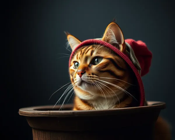 Estrella de la moda felina se destaca en una foto con un sombrero