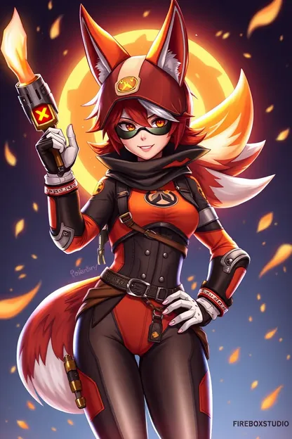 Estudio de Fuego Fox Girl Tracer Overwatch Encontrado