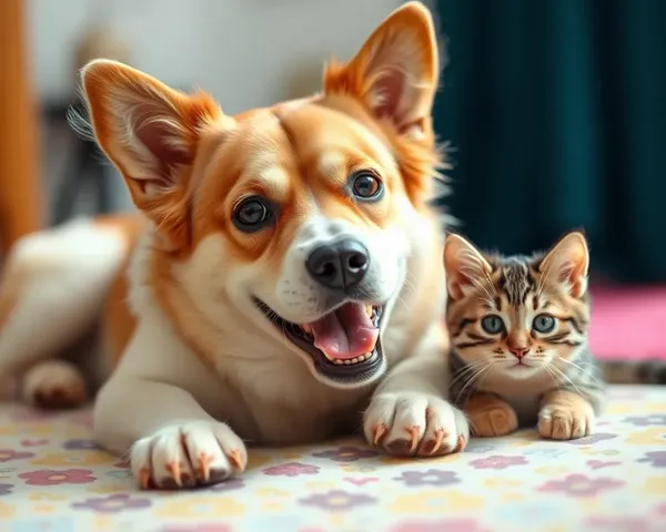 Exhibición de fotos divertida de perro y gato