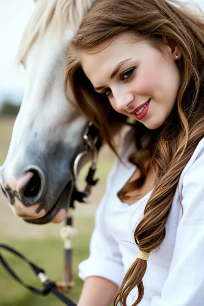 Experiencia de equitación inusual para una chica con un caballo