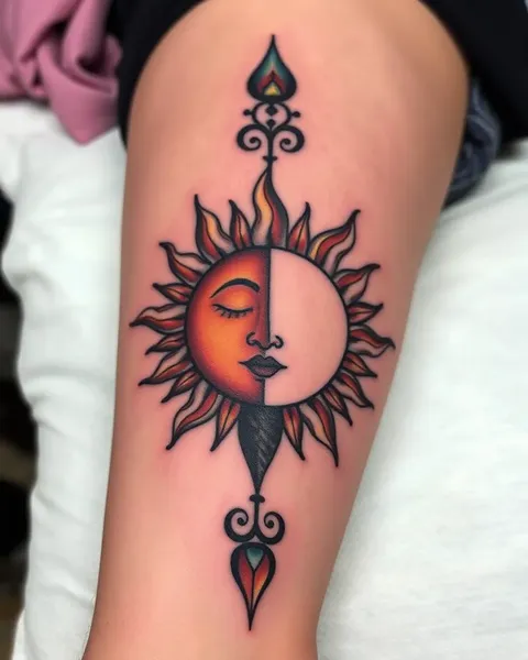 Explorar el significado de tatuaje de sol y luna