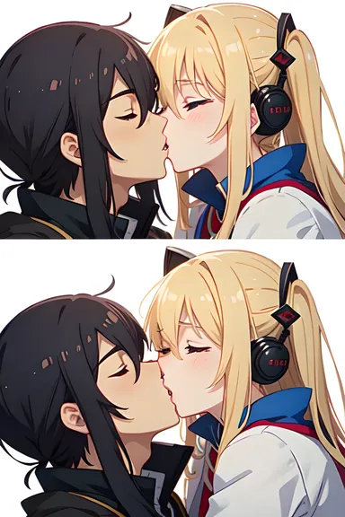 Exposición de fotos de beso anime de amor y pasión